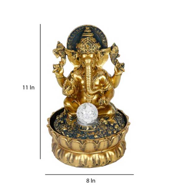 Lord Of Beginnings' Ganesha Statue Indoor Water Fountain